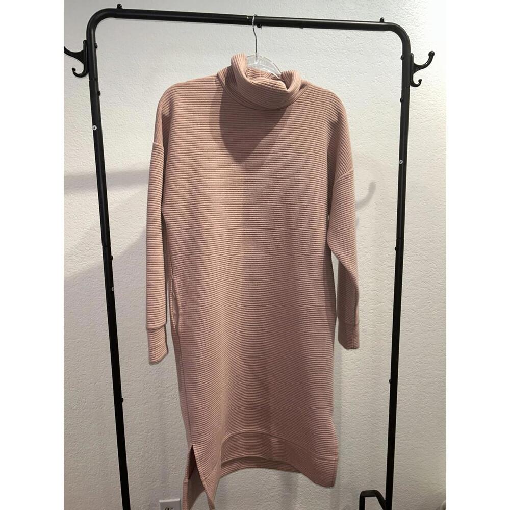 Pink Long Sleeve Knit Dress with pockets - size XS-M